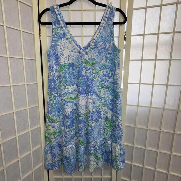 Lilly Pulitzer Frenchie Blue Designer CAMILLA SWING DRESS Preppy Classic | S - Picture 1 of 15